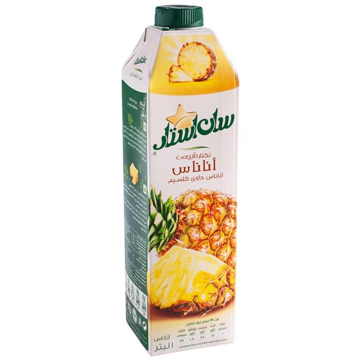 آبمیوه طبیعی پینا کولادا (آناناس و نارگیل) سان استار 1 لیتری